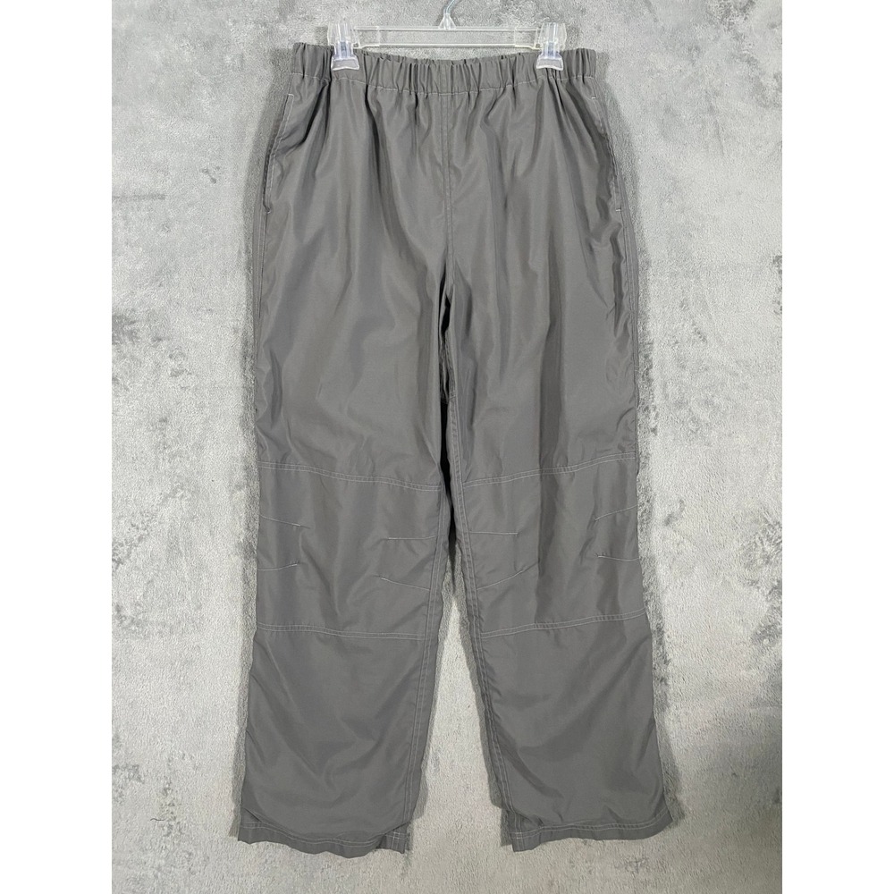 Old‎ Navy Track Pants Sz L Grey VTG 1999 Jersey Lined Techwear Wide Leg Pockets